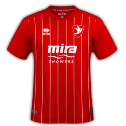 Cheltenham Town F.C. Hjemmebanetrøje 2023/24 - Errea, størrelse Medium