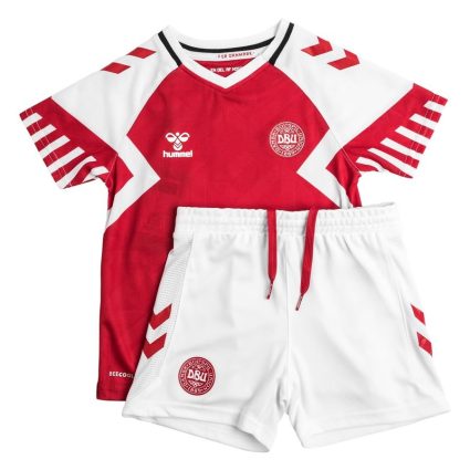 Danmark Hjemmebanetrøje 2023/24 Mini-Kit Børn - Hummel, størrelse 68 cm
