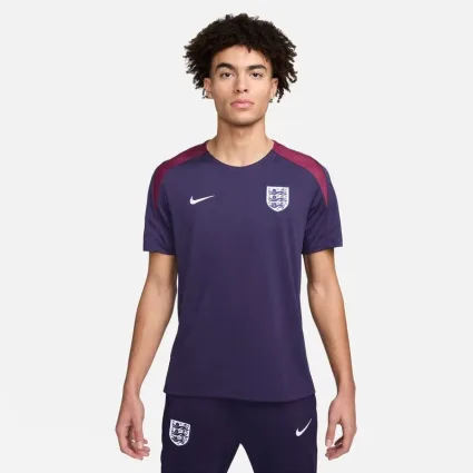 England Trænings T-Shirt Dri-FIT Strike EURO 2024 - Lilla/Pink/Hvid - Nike, størrelse Large