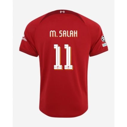 Liverpool Hjemmebanetrøje 2022/23 M.SALAH 11 + Champions League + UEFA Foundation Ærmemærke